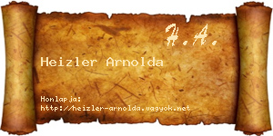 Heizler Arnolda névjegykártya